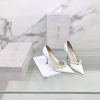 Jimmy Choo new pearl diamond goddess series patent leather high heels