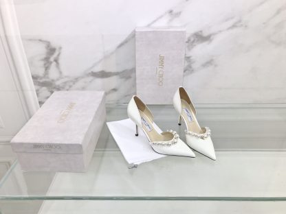 Jimmy Choo new pearl diamond goddess series patent leather high heels