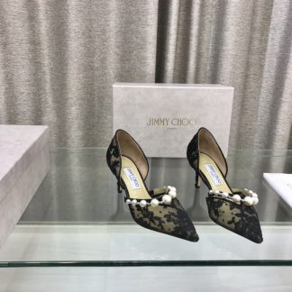 Jimmy Choo new pearl and diamond hollow high-heeled shoes