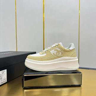 Chanel yellow casual versatile sneakers