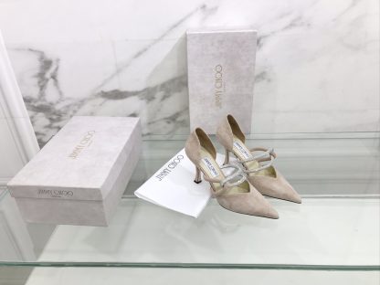Jimmy Choo New Hollow Out Rhinestone High Heels