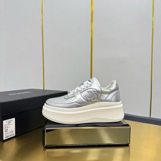 Chanel Silver Casual Versatile Sneakers
