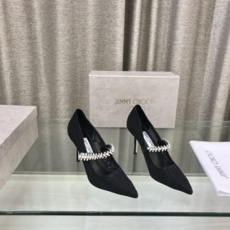 Jimmy Choo Strapless Rhinestone Pointed Toe High Heels