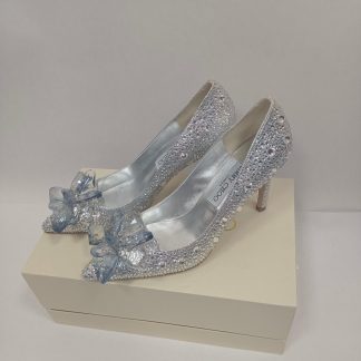 Jimmy Choo silver crystal high heels
