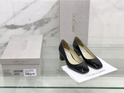Jimmy Choo round toe chunky heel fashionable high heels