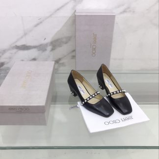 Jimmy Choo Pearl Studded Vintage Chunky Heel Pumps