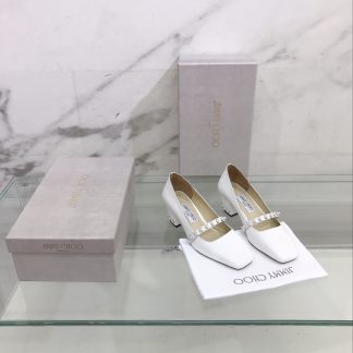 Jimmy Choo pearl rivet vintage block heel high heels