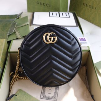 Gucci Ophidia series round mini black chain bag