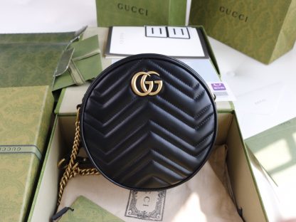Gucci Ophidia series round mini black chain bag