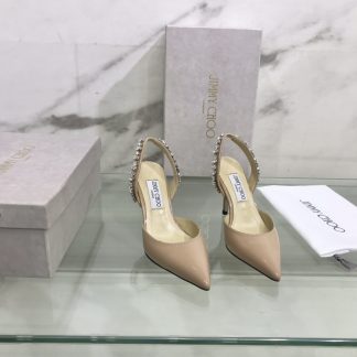 Jimmy Choo sewn rhinestone high-heeled sandals