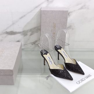 Jimmy Choo crystal chain high heels
