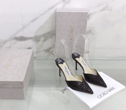 Jimmy Choo crystal chain high heels