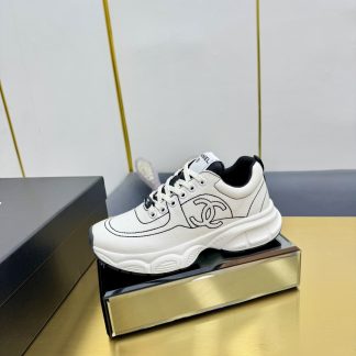Chanel beige with black classic sports all-match couple style dad shoes