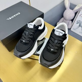 Chanel black classic breathable casual shoes for men and women