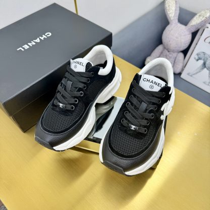 Chanel black classic breathable casual shoes for men and women