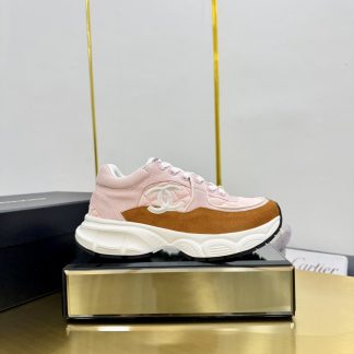 Chanel men's and women's couple's pink and orange classic sports casual dad shoes
