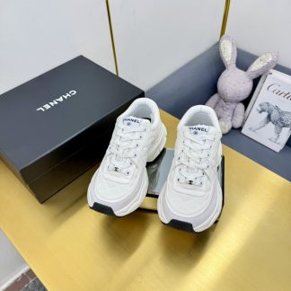 Chanel men's and women's couple's white and gray classic sports casual dad shoes