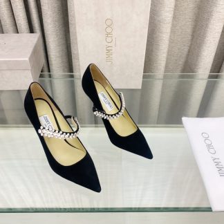 Jimmy Choo one-strap rhinestone pointed high heels