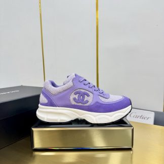Chanel men's and women's couple's dark purple classic sports casual dad shoes