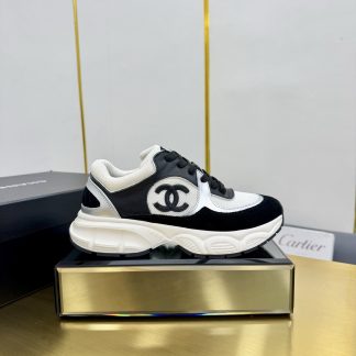 Chanel men's and women's couple's white and black classic breathable casual dad shoes