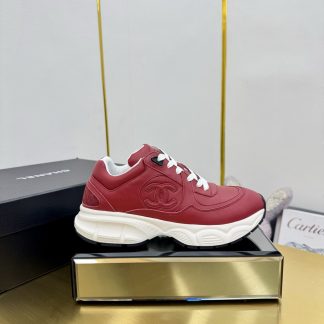Chanel red classic sports casual shoes for men and women