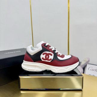 Chanel men's and women's couple's red and black classic sports casual shoes