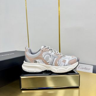 Chanel men's and women's couple silver pink classic breathable casual dad shoes