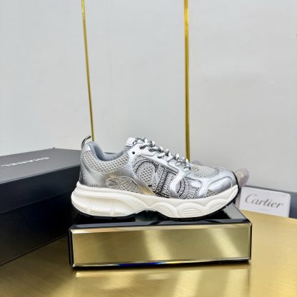 Chanel men's and women's couple silver and black classic breathable casual dad shoes
