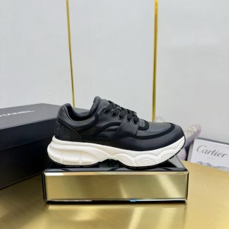 Chanel men's and women's couple's pure black classic sports fashion casual dad shoes