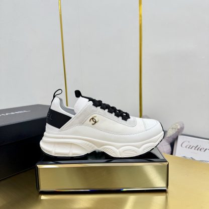 Chanel men's and women's couple's gray and black classic sports casual dad shoes