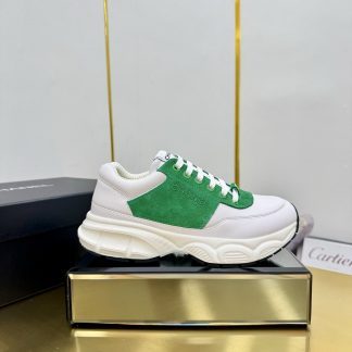 Chanel men's and women's couple's white mix and match green classic sports casual dad shoes