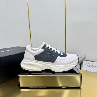 Chanel men's and women's couple's white mix and match gray classic sports casual dad shoes