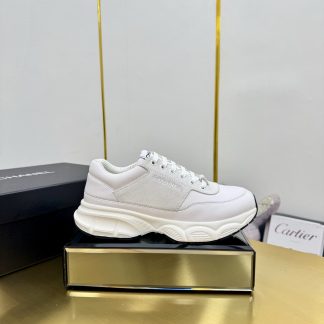 Chanel men's and women's couple's white mix and match light gray classic sports casual dad shoes