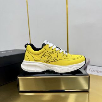 Chanel yellow casual shoes for men and women
