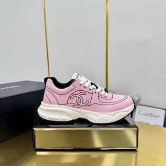 Chanel unisex couple pink casual dad shoes