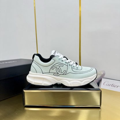 Chanel light green casual shoes for men and women