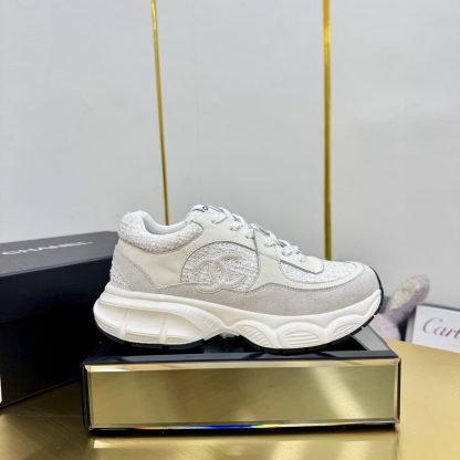 Chanel unisex couple's off-white casual shoes