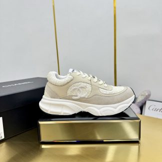 Chanel unisex couple's light yellow brown casual dad shoes