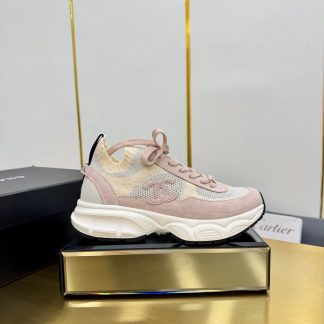 Chanel unisex couple's pink with apricot casual dad shoes
