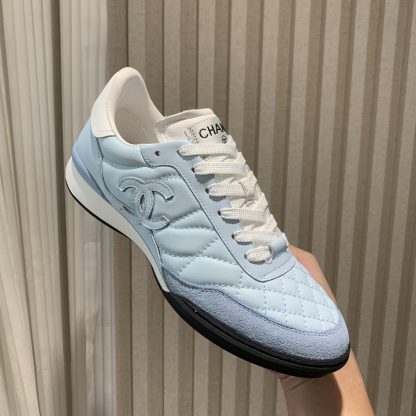 Chanel light blue versatile casual sneakers
