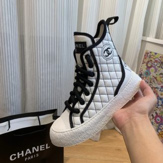 Chanel New Comfortable White Mid-Boots