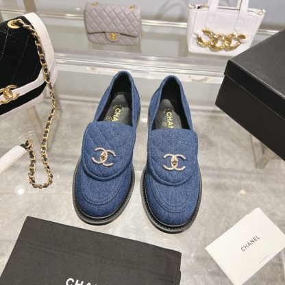 Chanel's new dark blue loafers for early spring