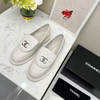 Chanel early spring white matte new temperament loafers