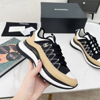 Chanel Spring and Autumn Super Durable Black Apricot Casual Shoes