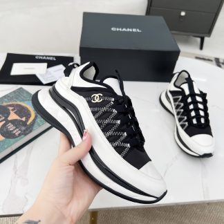 Chanel Spring and Autumn Super Durable White and Black Casual Shoes