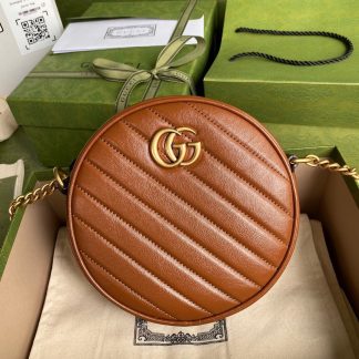 Gucci marmont round leather crossbody bag