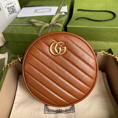 Gucci marmont round leather crossbody bag