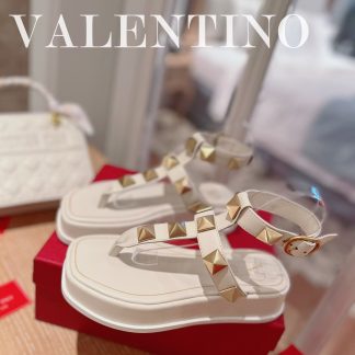 VALENTINO Metallic Studded Platform Sandals