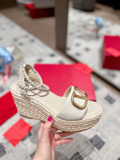 VALENTINO Braided rope wedge sandals - Image 2