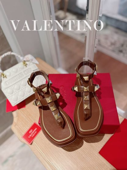 VALENTINO Studded Metal Platform Sandals